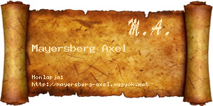 Mayersberg Axel névjegykártya